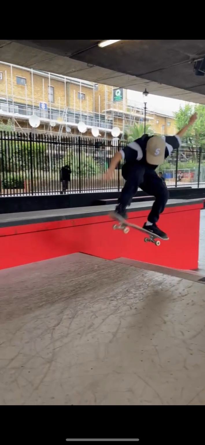 Azi skating at a park
